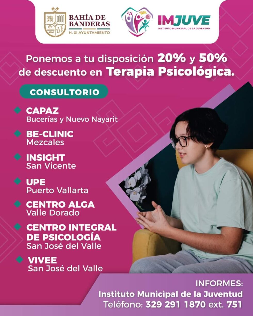 Habrá atención psicológica para jóvenes de Bahía de Banderas con hasta un 50% de descuento