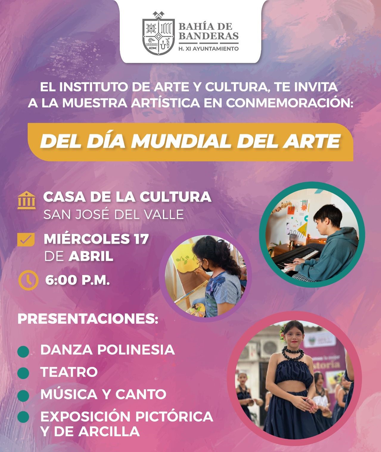 Casa de la Cultura invita al Festival del Día Mundial del Artes