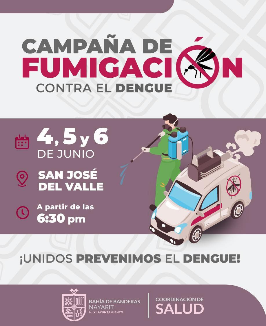 Inicia en Bahía de Banderas campaña de fumigación contra el mosquito causante del dengue, zika y chikungunya