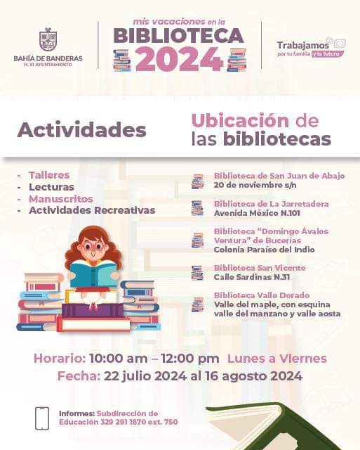 En las bibliotecas de Bahía de Banderas también se viven las vacaciones