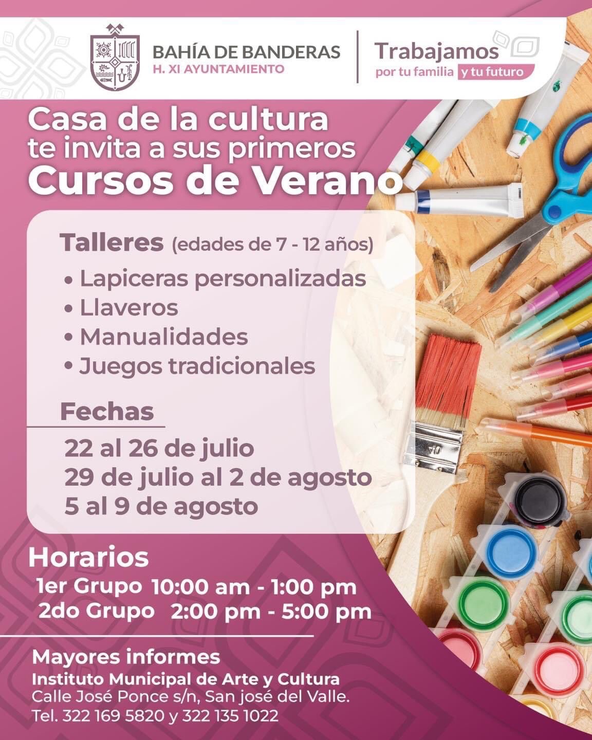 Ayuntamiento de Bahía de Banderas invita a las niñas y niños a pasar un gran  verano con cursos y talleres