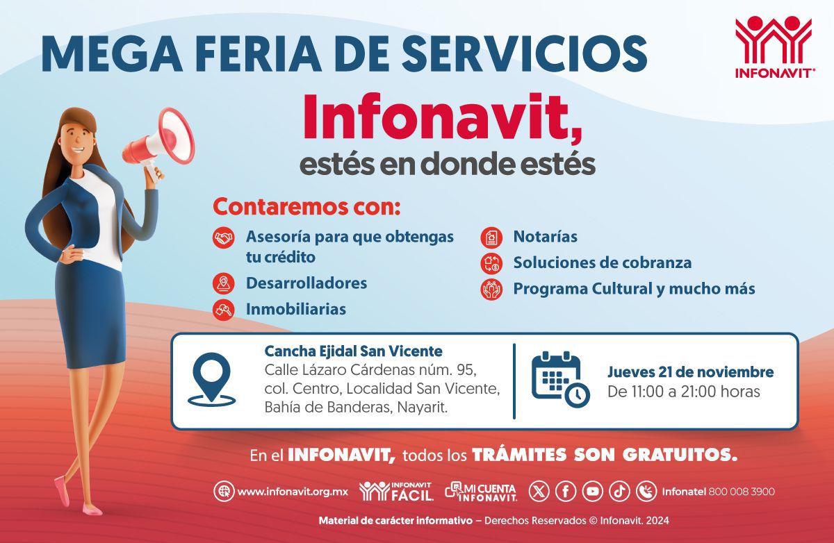 INFONAVIT REALIZARÁ MEGA FERIA DE SERVICIOS EN BAHÍA DE BANDERAS