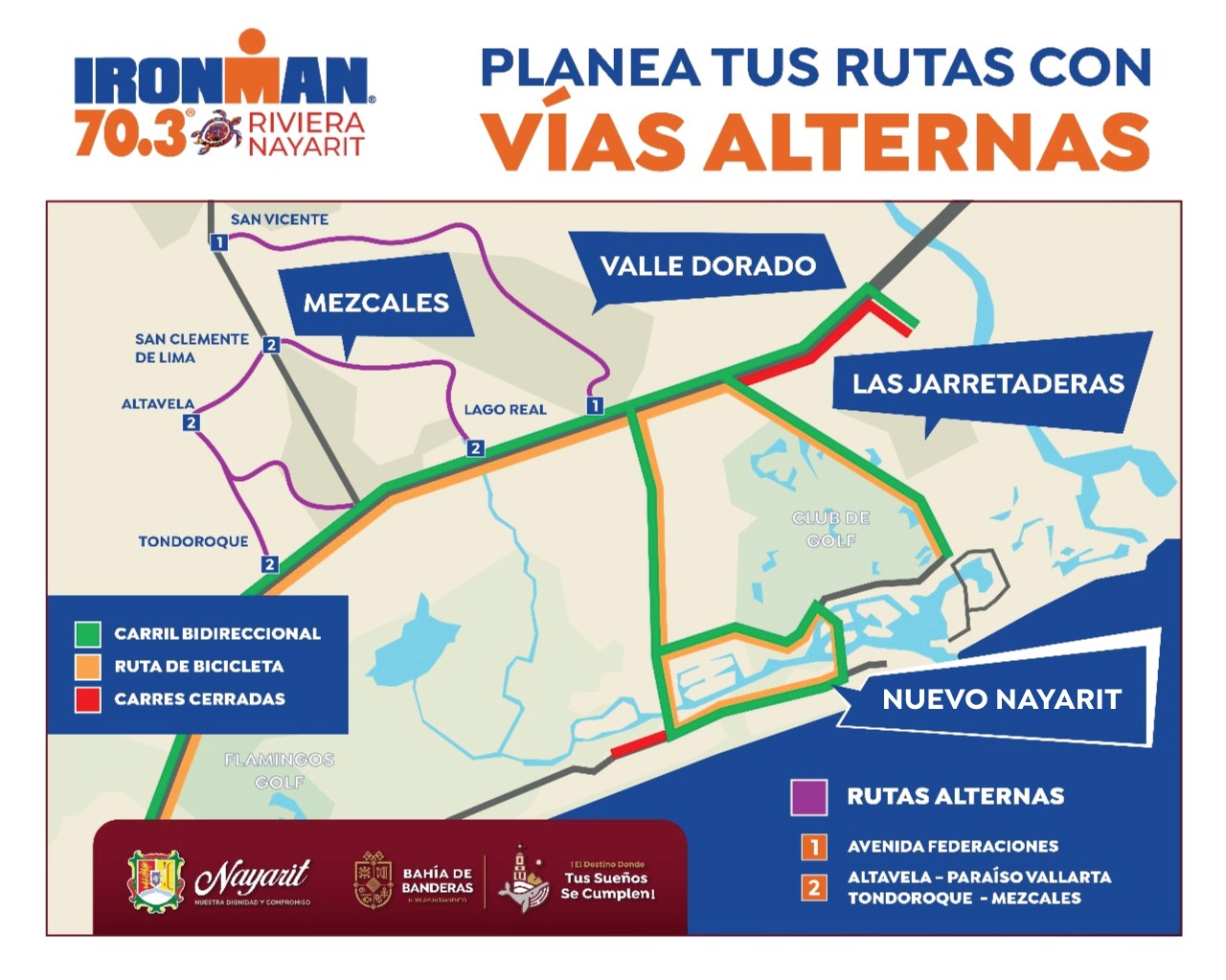 Bahía de Banderas se prepara para el Ironman 70.3 Riviera Nayarit con Rutas alternas